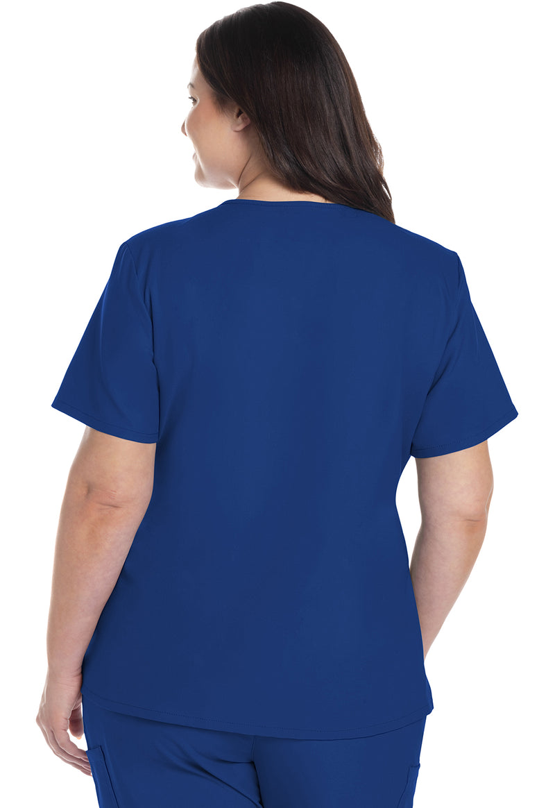 Galaxy Blue - Cherokee WW Originals Ultra Women Scrub Top - Back View