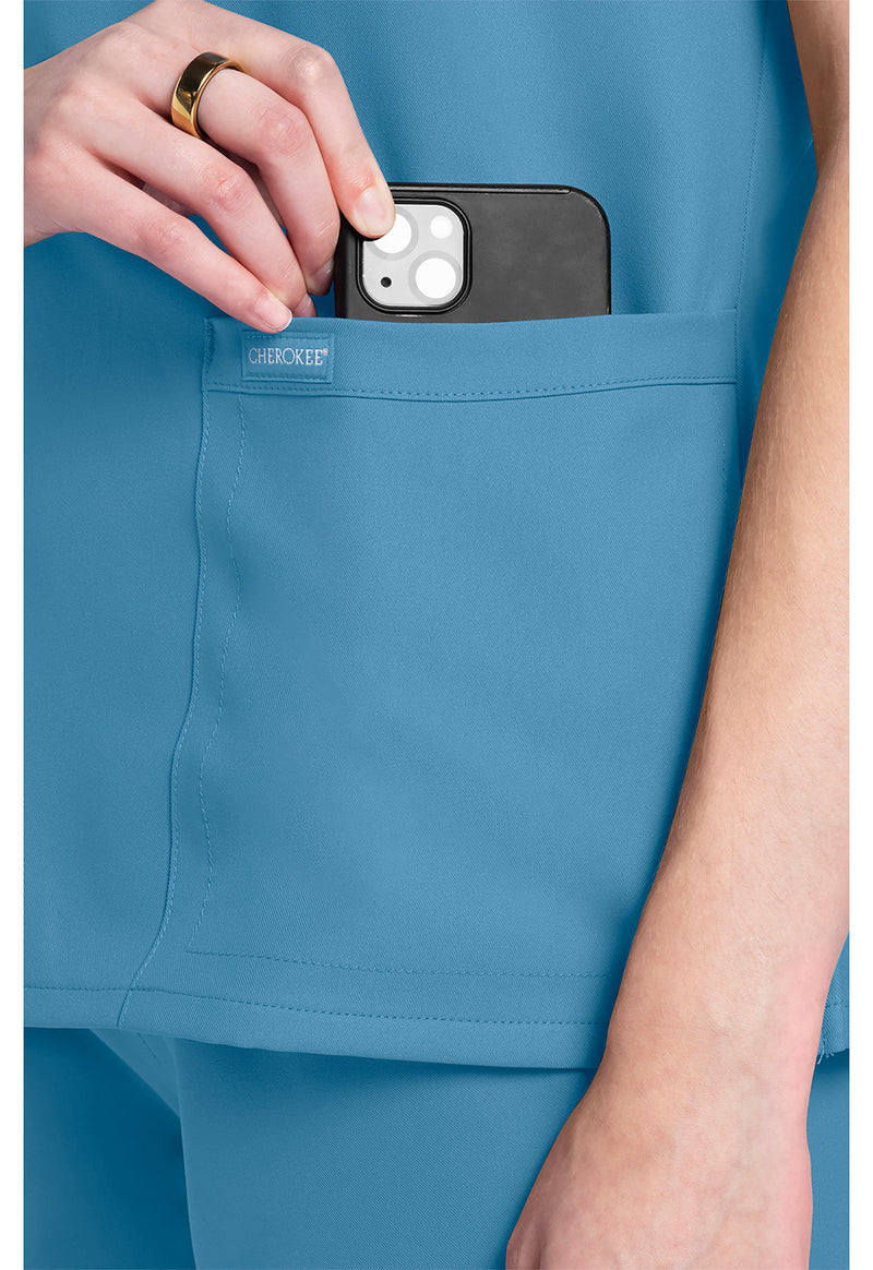 Heritage Blue - Women's V-Neck Scrub Top (View 3)