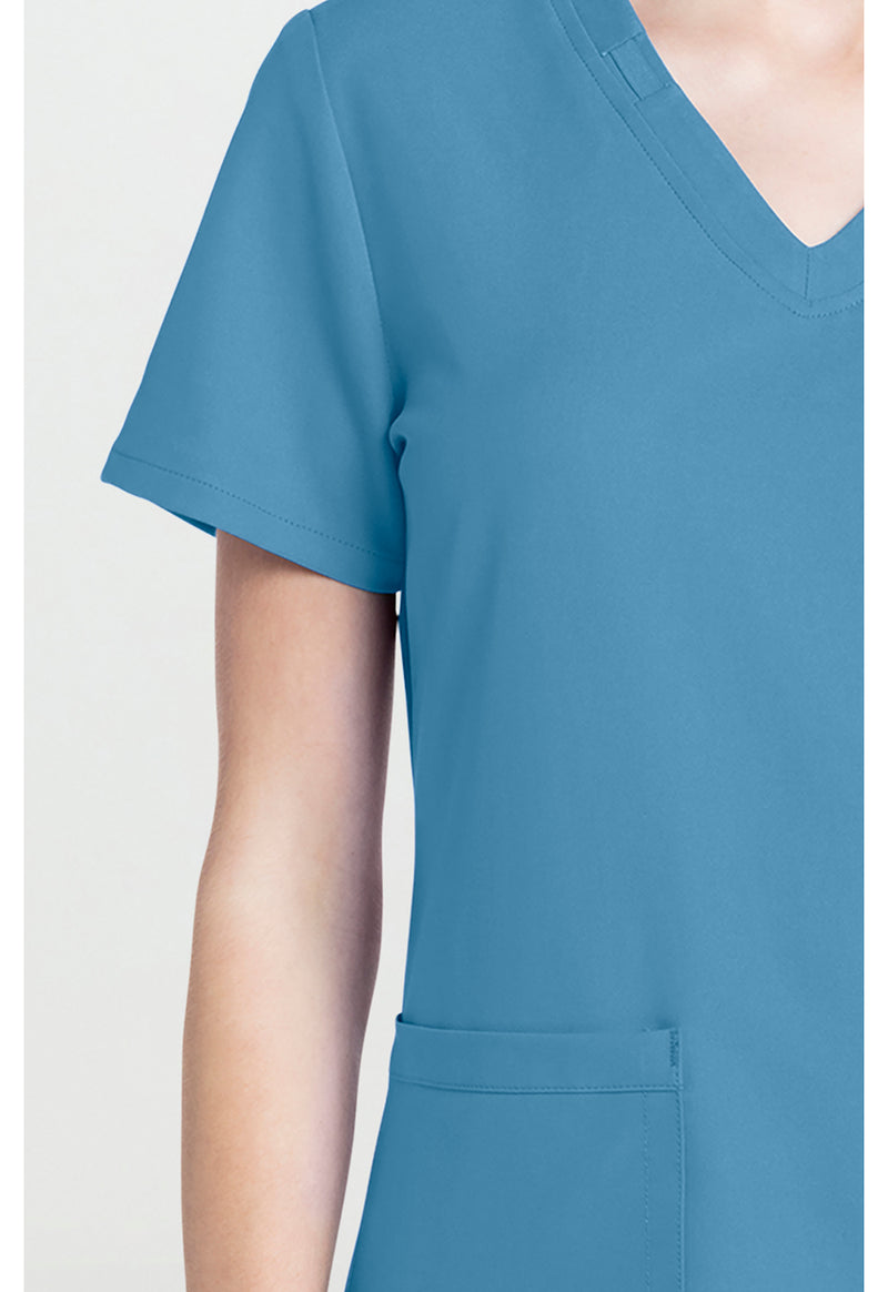 Heritage Blue - Women's V-Neck Scrub Top (View 4)