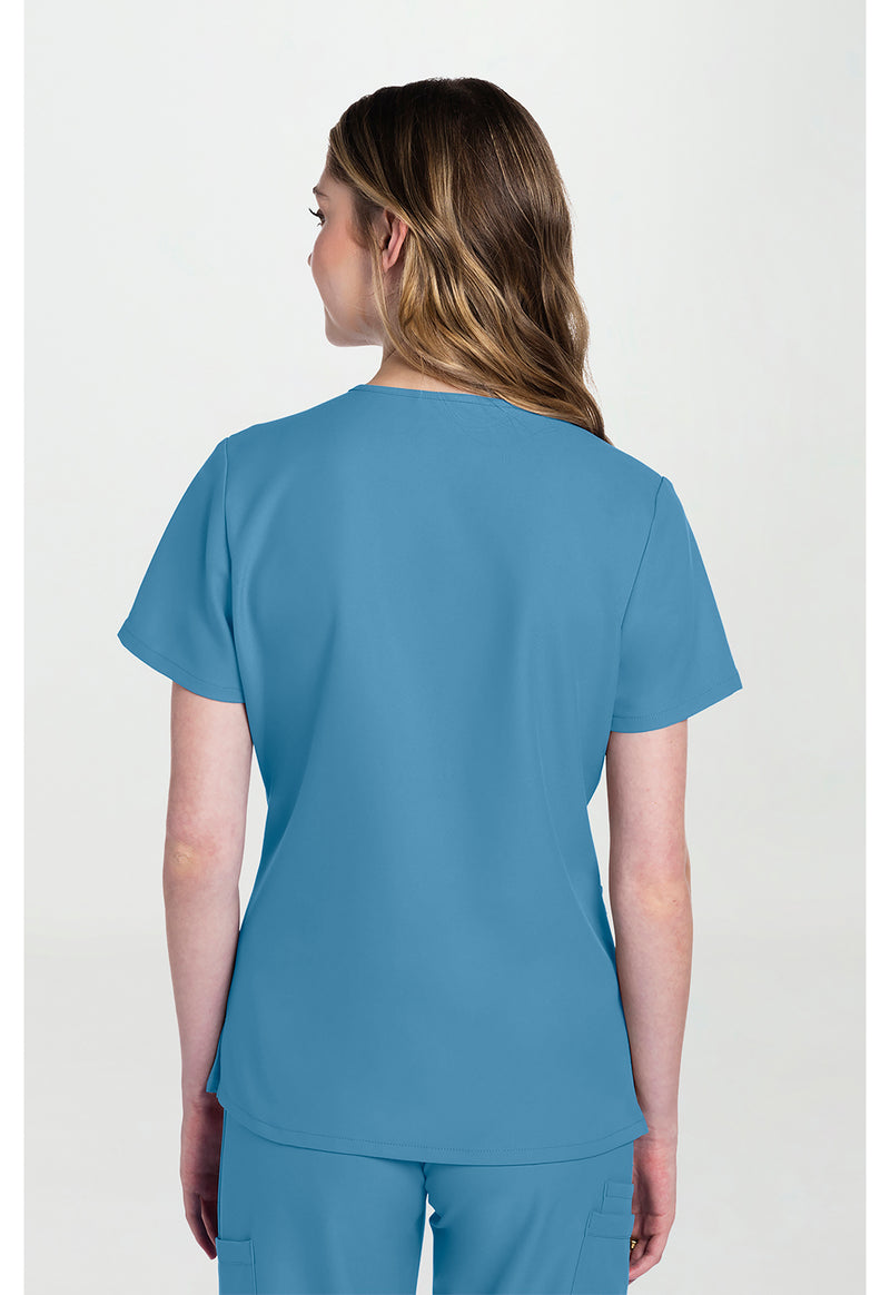 Heritage Blue - Cherokee WW Originals Ultra Women Scrub Top - Back View