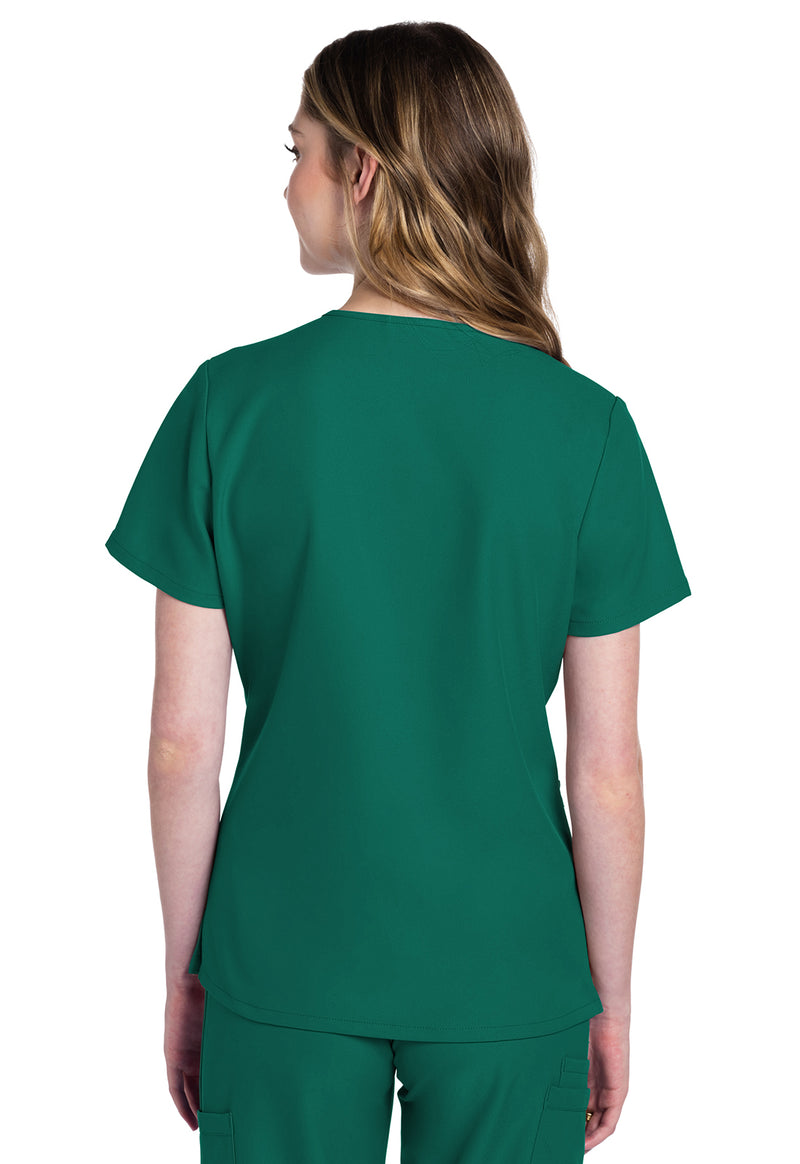 Hunter Green - Cherokee WW Originals Ultra Women Scrub Top - Back View