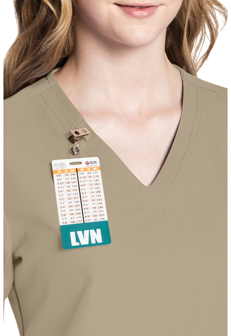 Khaki - Women's V-Neck Scrub Top (View 2)