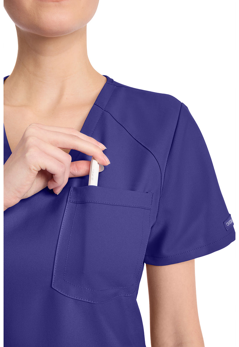 Grape - Women's Tuck-in V-Neck Scrub Top (View 3)