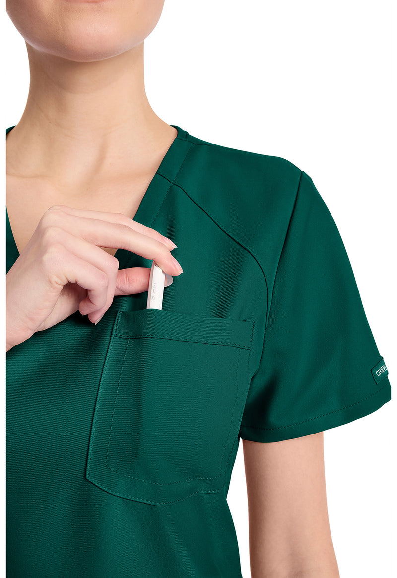 hunter green - Women's Tuck-in V-Neck Top (View 3)