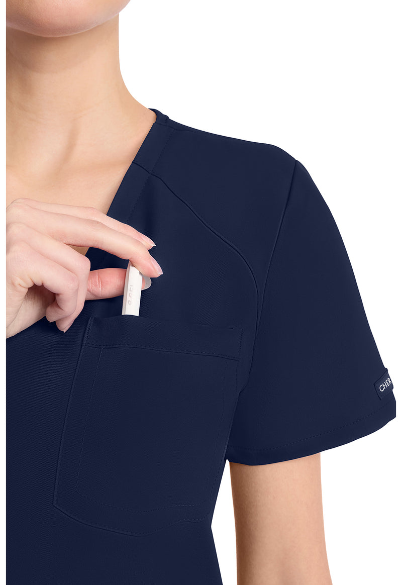 navy - Women's Tuck-in V-Neck Top (View 3)