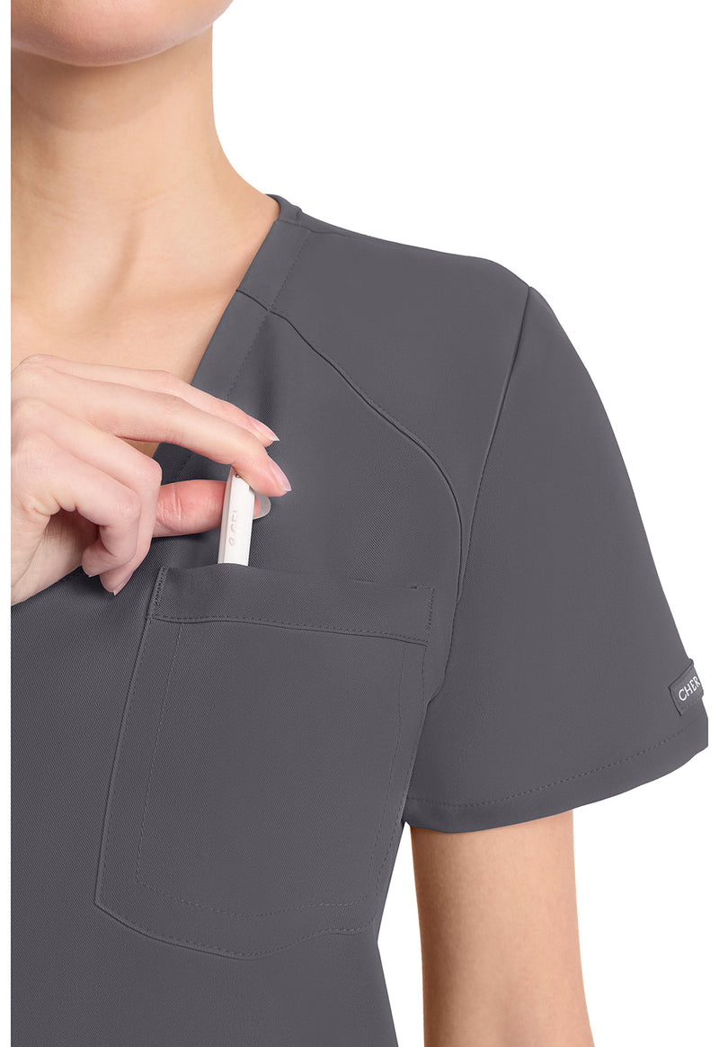 pewter - Women's Tuck-in V-Neck Top (View 3)