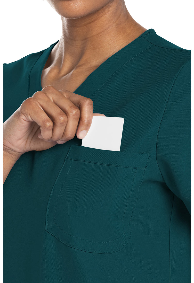 Caribbean Blue - Women's V-Neck Scrub Top (View 2)