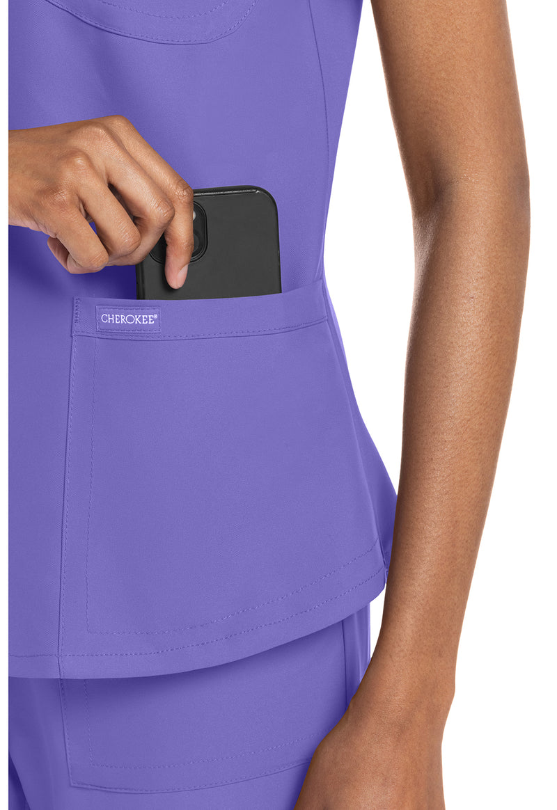 Electric Lavender - Women's V-Neck Scrub Top (View 3)