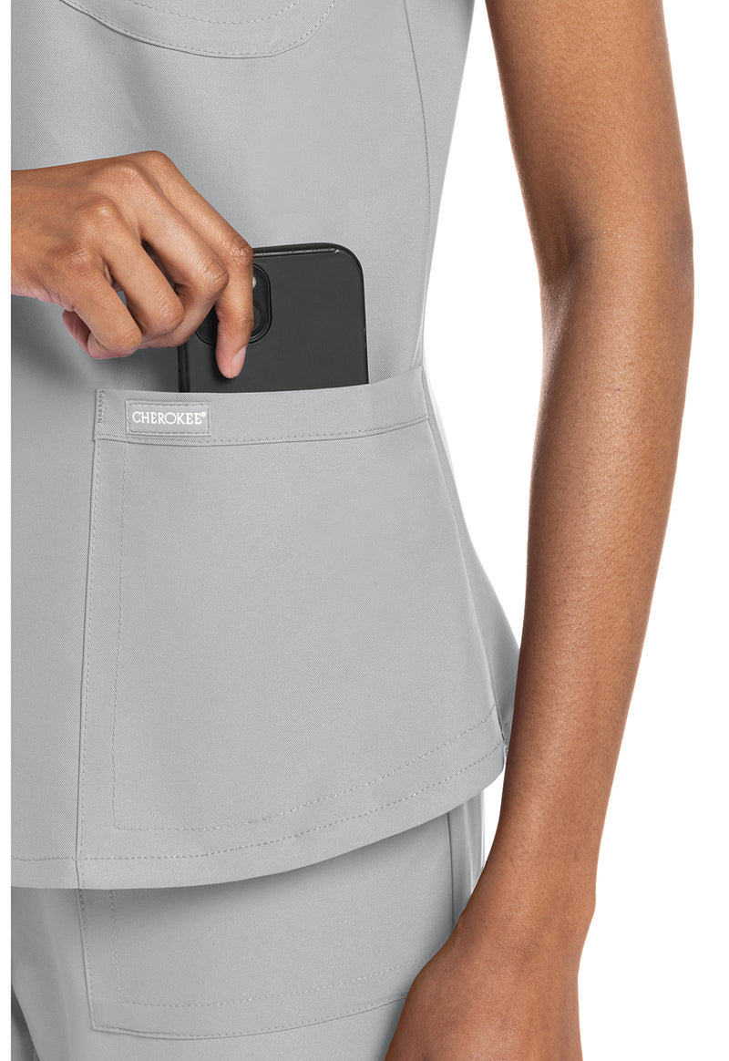 Grey - Women's V-Neck Scrub Top (View 3)