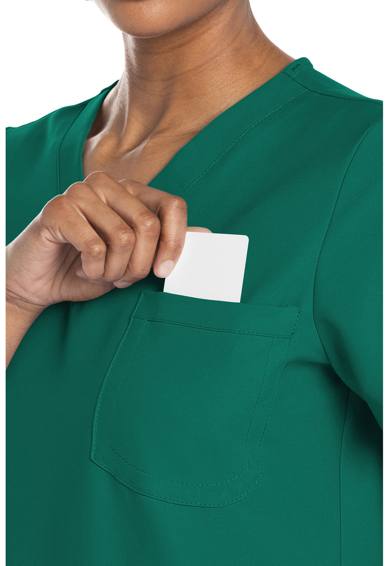 Hunter Green - Women's V-Neck Scrub Top (View 2)
