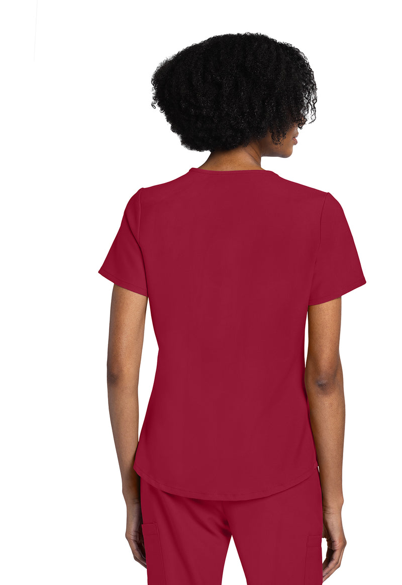 RED - Cherokee WW Originals Ultra Women Scrub Top - Back View