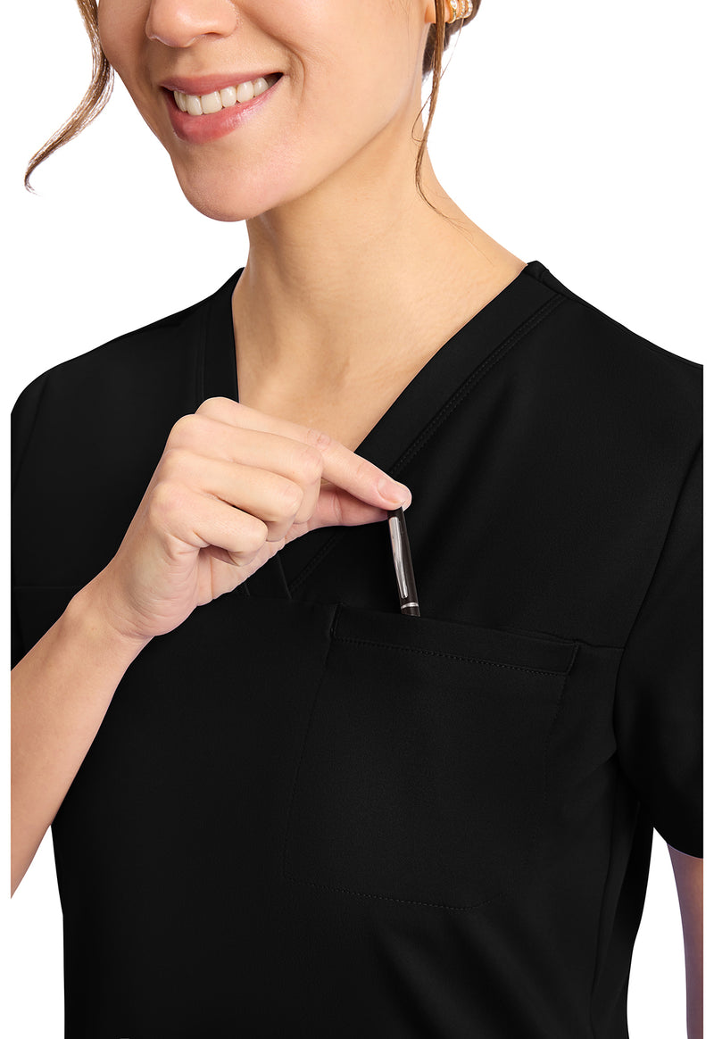 Black - Women's Tuck in Scrub Top (View 3)
