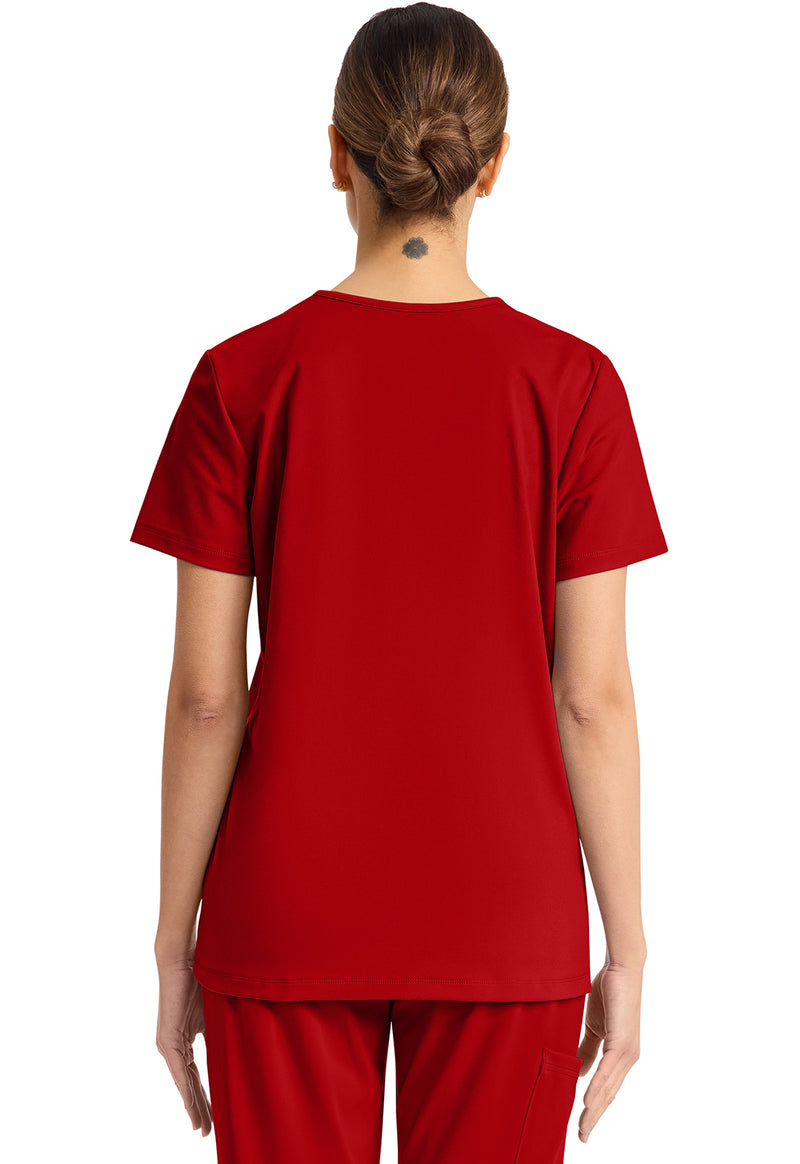RED - Cherokee Achieve Women Scrub Top - Back View