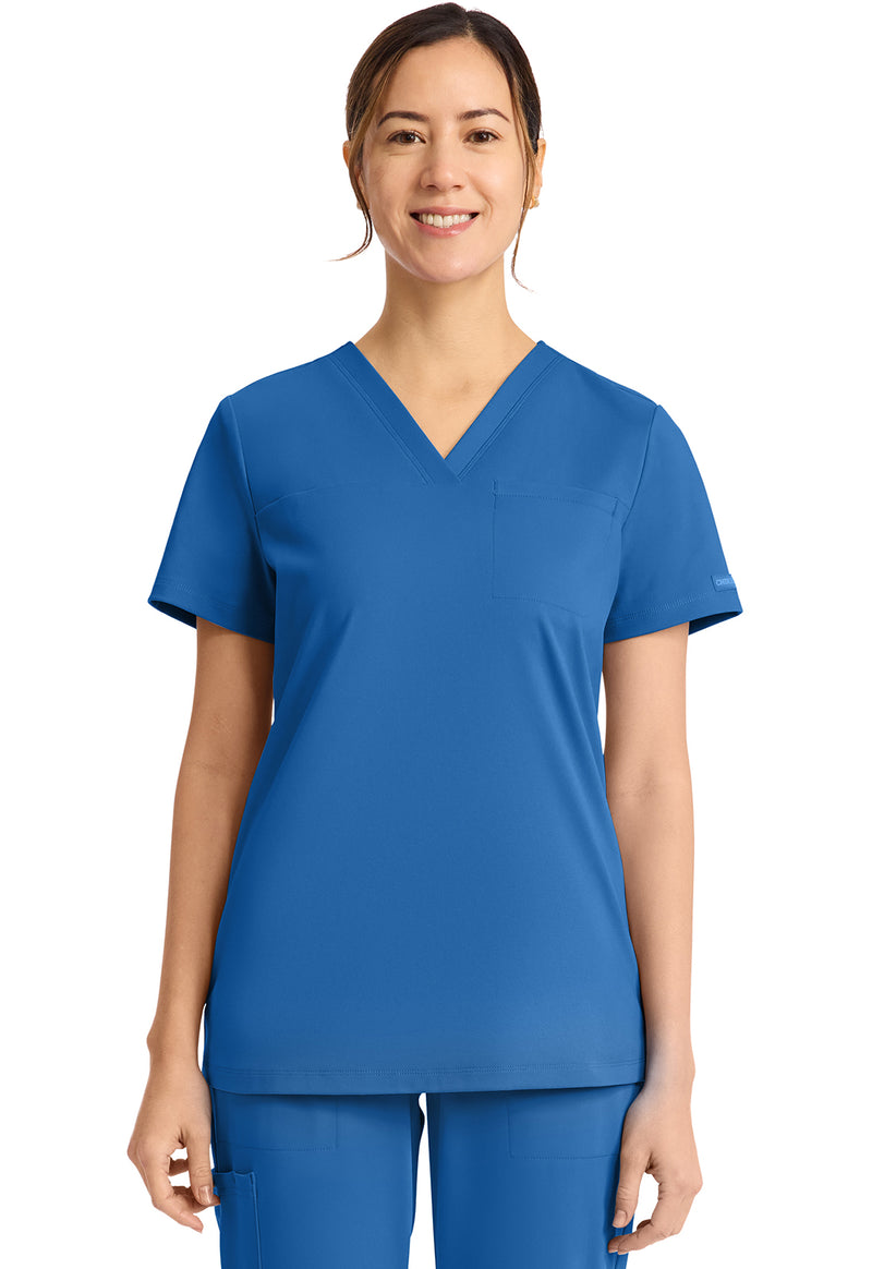 Royal - Cherokee Achieve Women Scrub Top - Front View