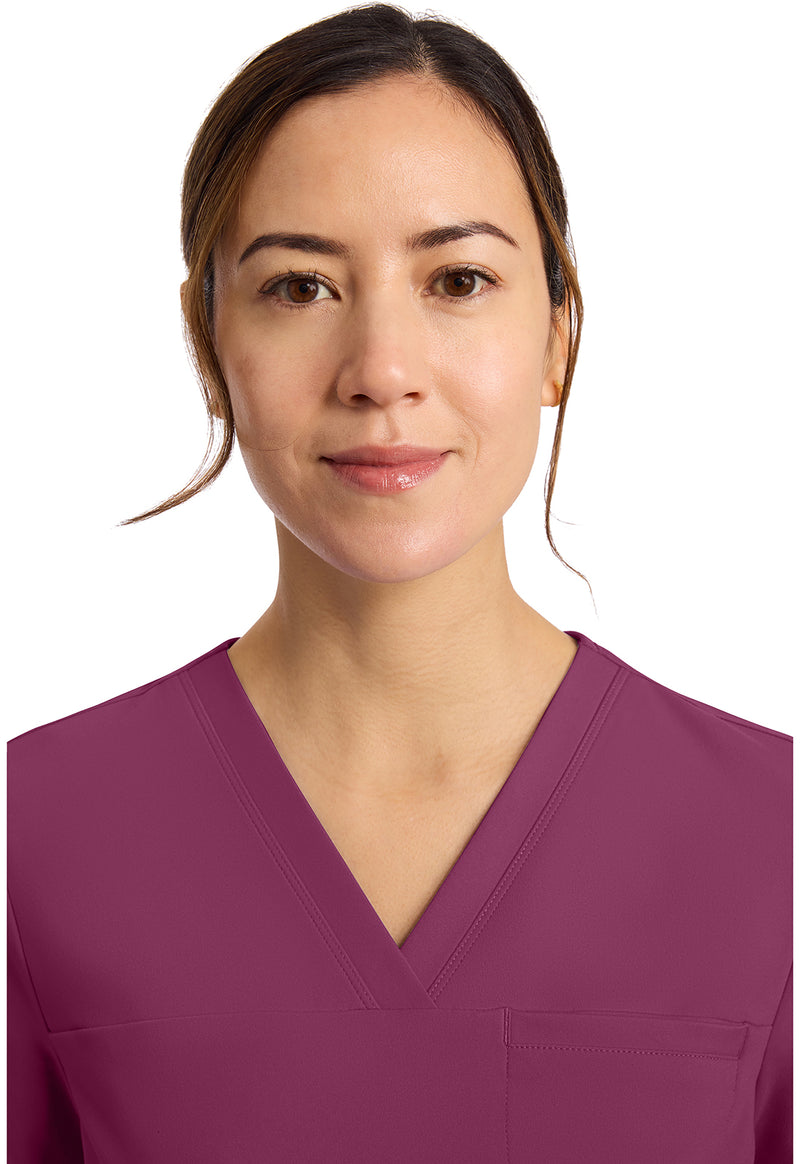 Wine - Women's Tuck in Scrub Top (View 2)