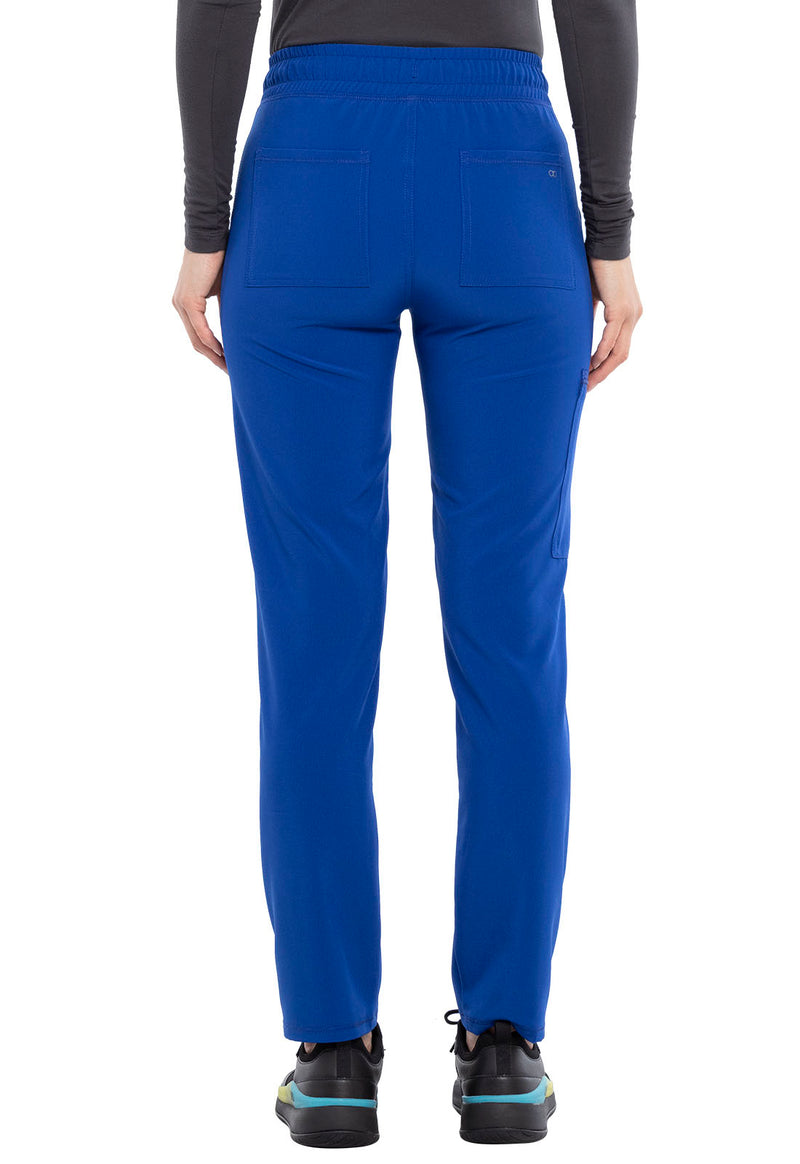 Galaxy Blue - Women's Mid Rise Drawstring Tapered Leg Scrub Pants – Petite (Back)