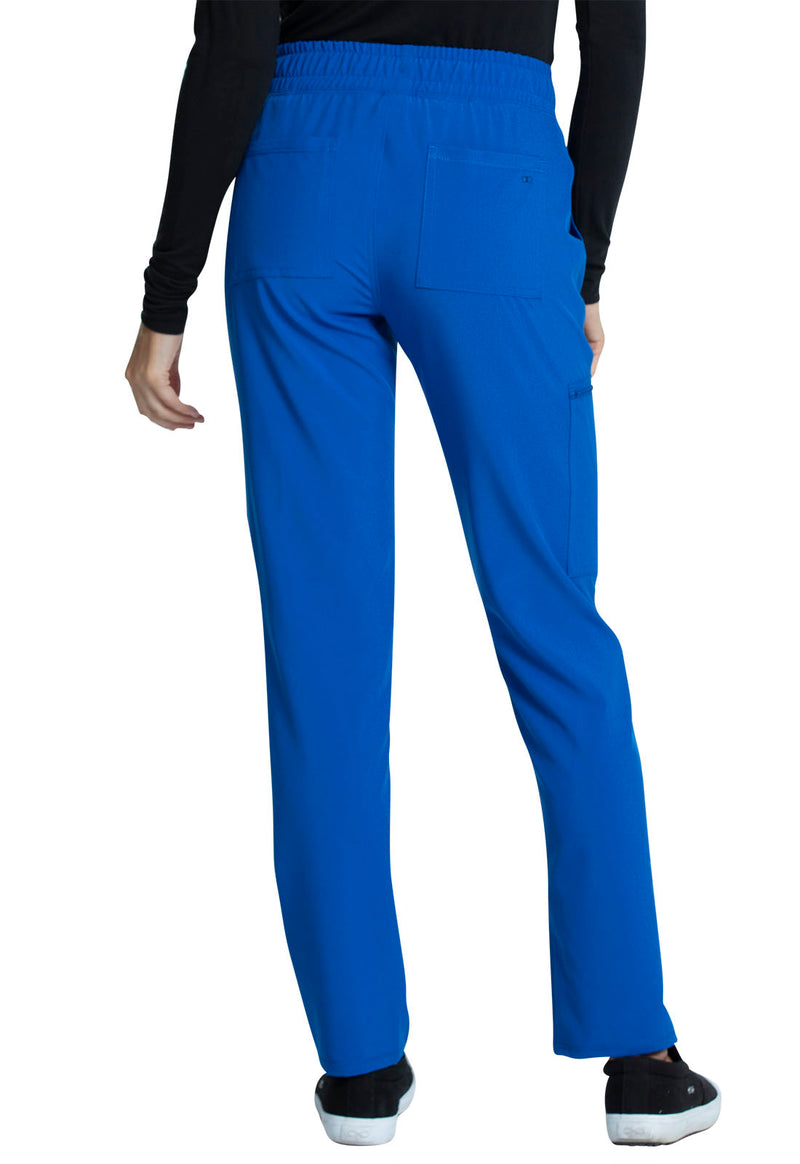 Royal - Women's Mid Rise Drawstring Tapered Leg Scrub Pants – Petite (Back)