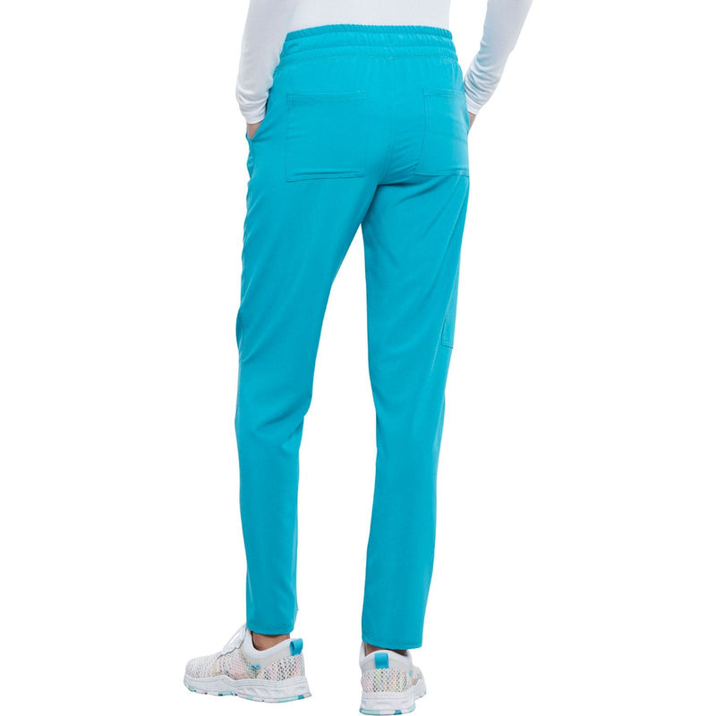 teal blue - Mid Rise Drawstring Tapered Leg Pant