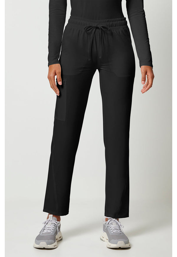 Women's Mid Rise Drawstring Tapered Leg Scrub Pants – Regular