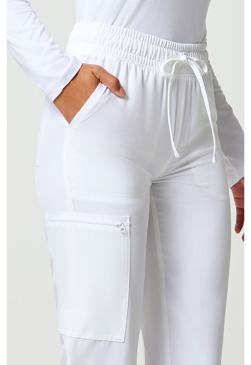 white - Mid Rise Drawstring Tapered Leg Pant (View 3)