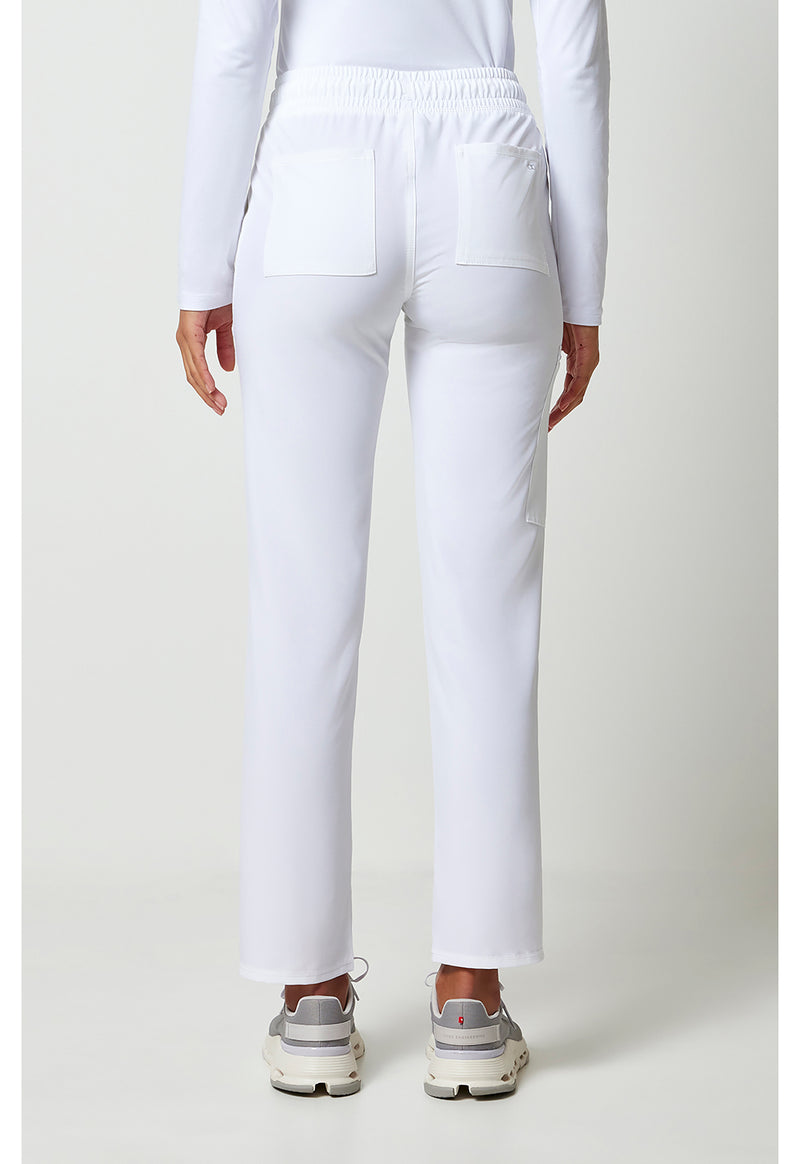 White - Cherokee Allura Women Scrub Pants - Back View
