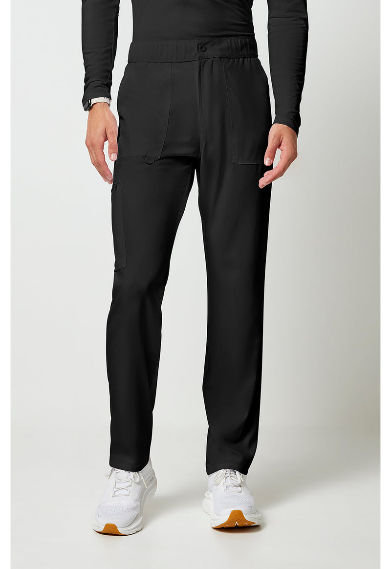 Black - Cherokee Allura Men Scrub Pants - Front View