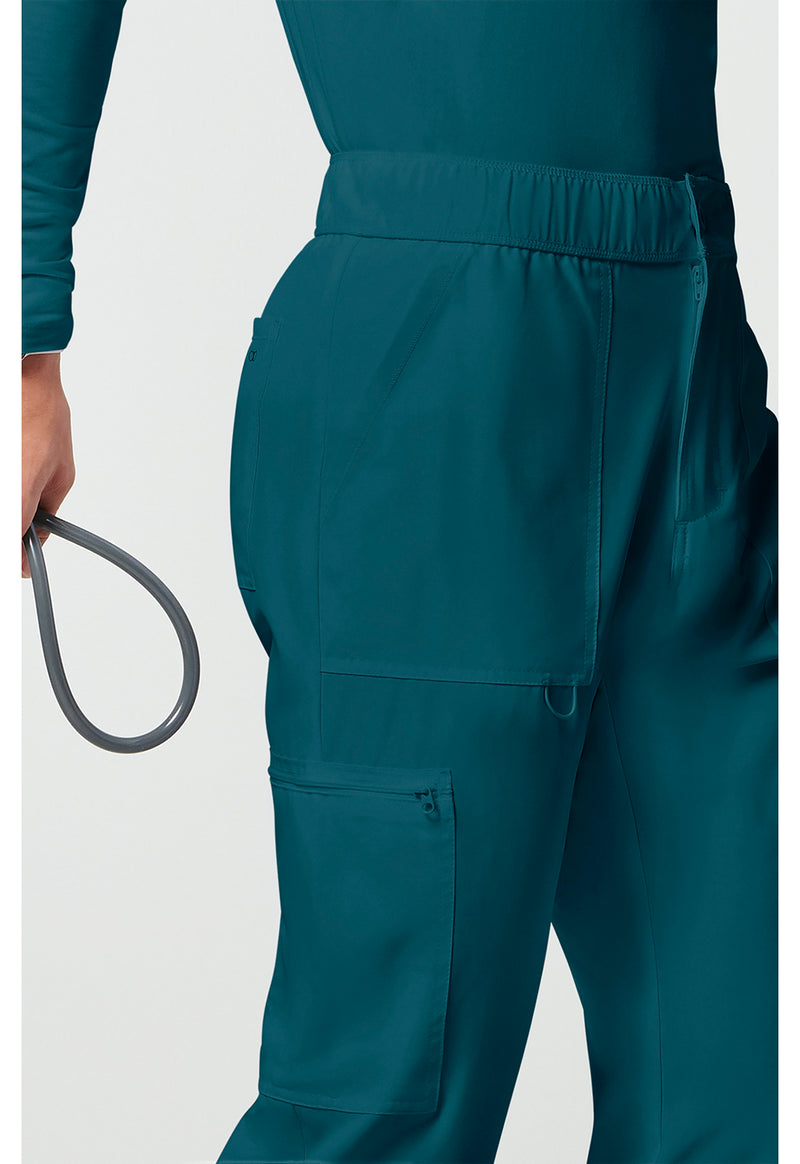 Caribbean Blue - Men's Fly Front Cargo Scrub Pants (View 3)