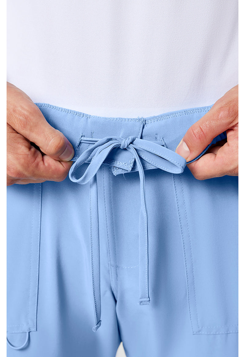 Ciel Blue - Men's Fly Front Cargo Scrub Pants (View 4)