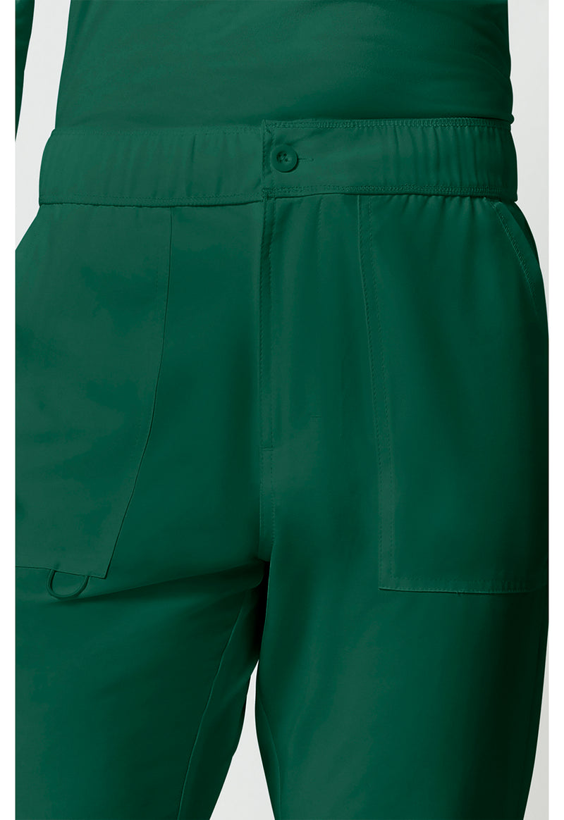 Hunter Green - Men's Fly Front Cargo Scrub Pants (View 2)