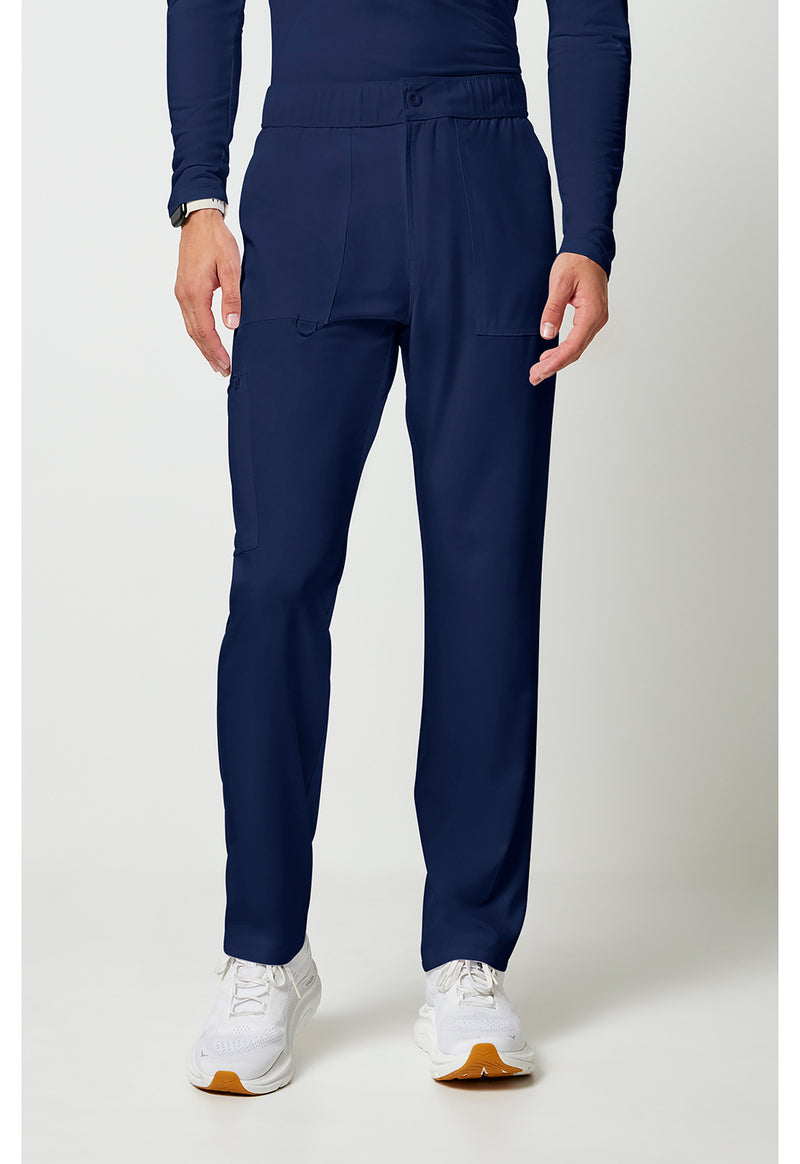 Navy - Cherokee Allura Men Scrub Pants - Front View
