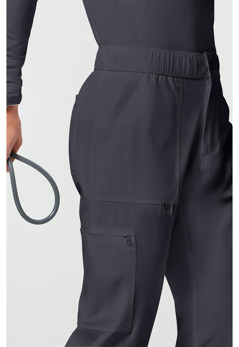 Pewter - Men's Fly Front Cargo Scrub Pants (View 3)