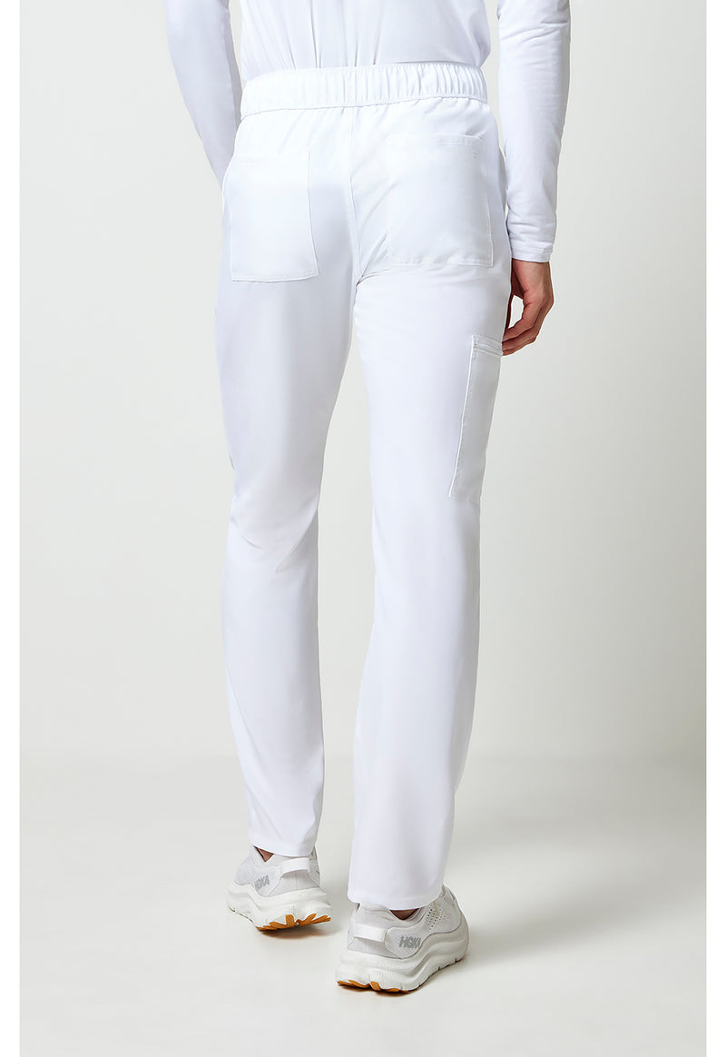 White - Cherokee Allura Men Scrub Pants - Back View