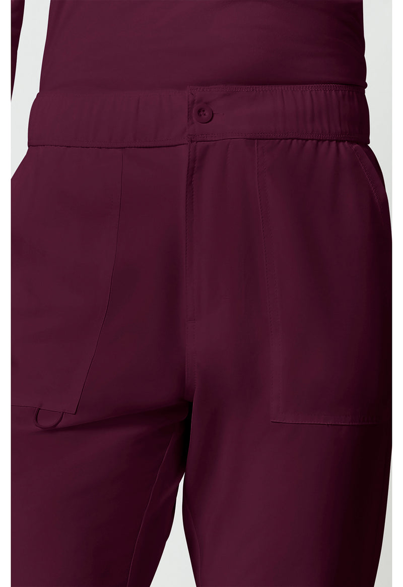 Wine - Men's Fly Front Cargo Scrub Pants (View 2)