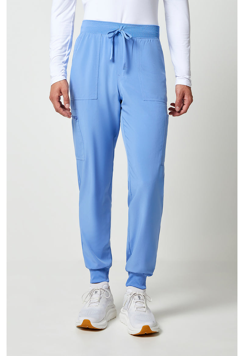 Ciel Blue - Cherokee Allura Men Scrub Pants - Front View