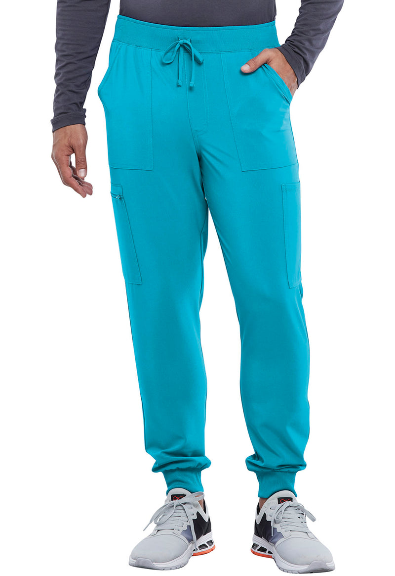 Teal Blue - Cherokee Allura Men Scrub Pants - Front View