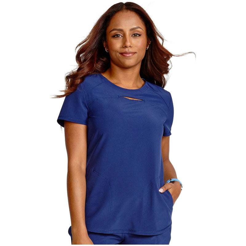 navy - Round Neck Top