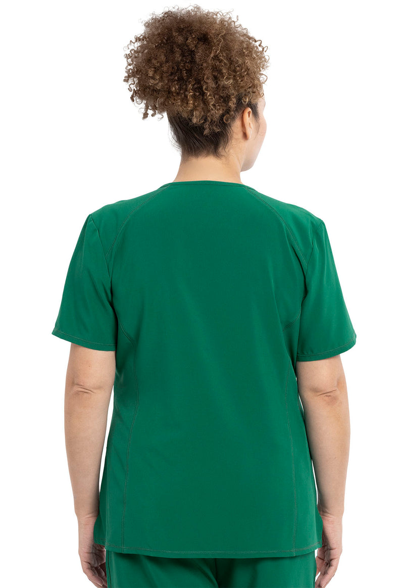 Hunter Green - Cherokee Allura Women Scrub Top - Back View