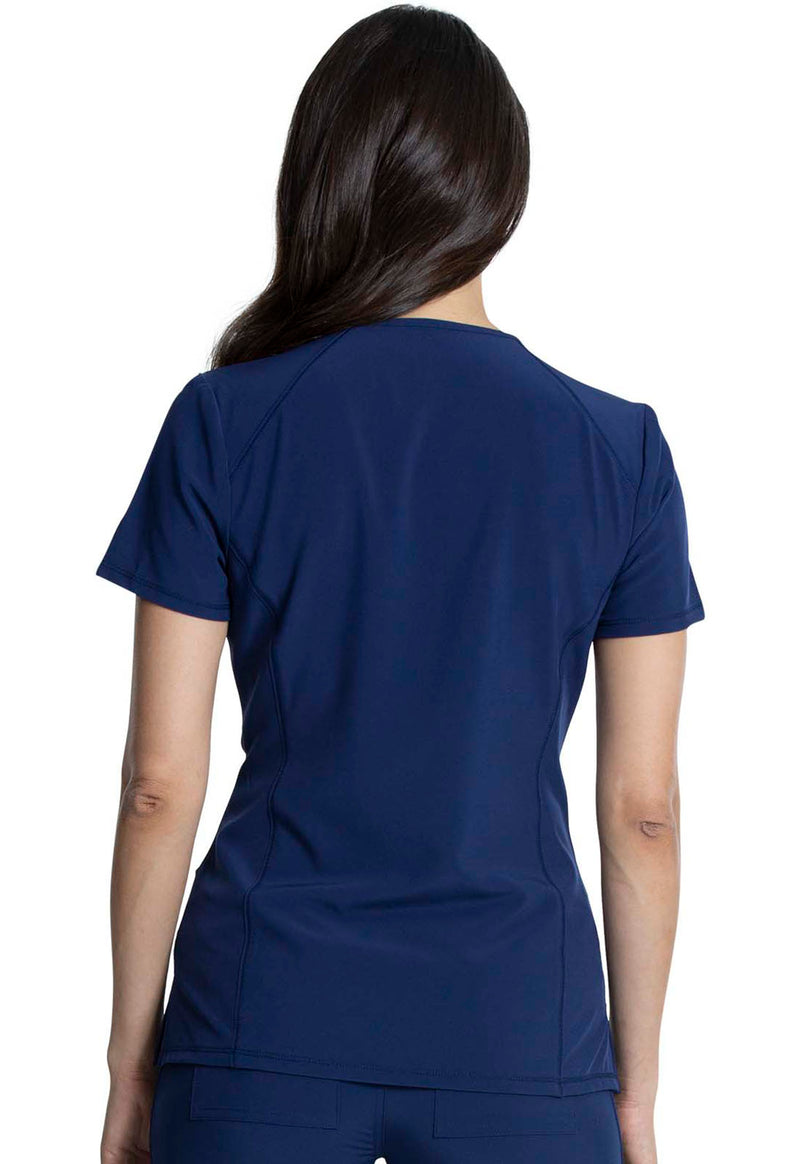 Navy - Cherokee Allura Women Scrub Top - Back View