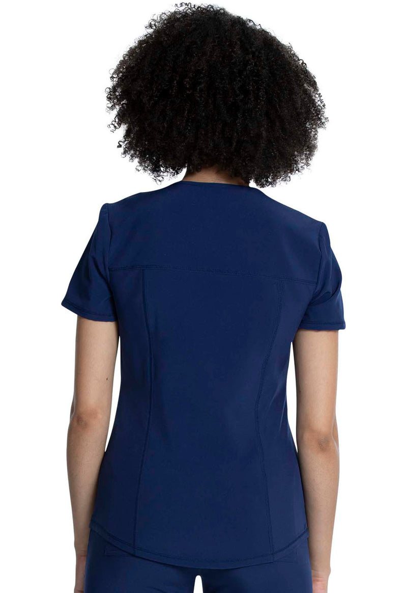 Navy - Cherokee Allura Women Scrub Top - Back View