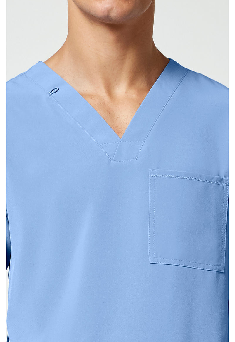 Ciel Blue - Men's V-Neck Scrub Top (View 2)