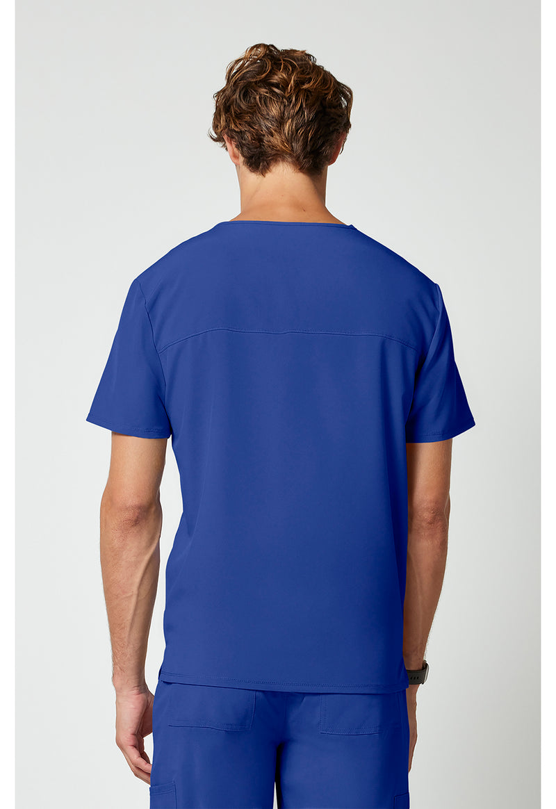 Galaxy Blue - Cherokee Allura Men Scrub Top - Back View