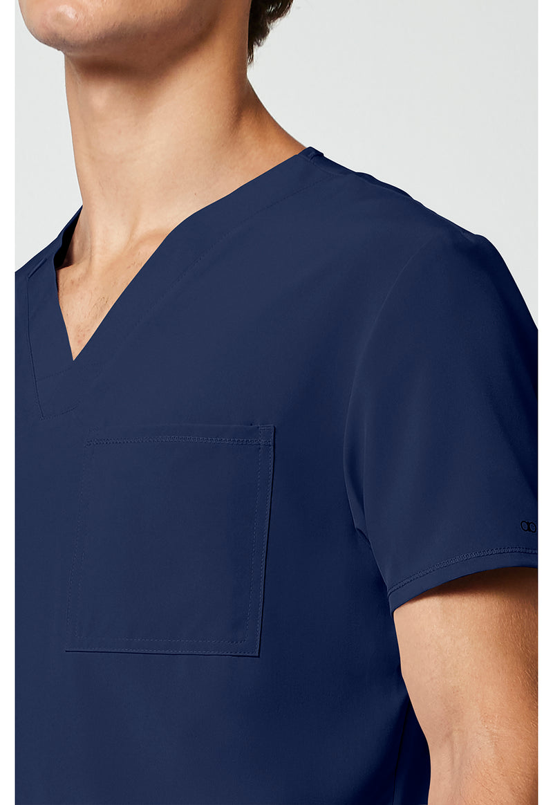 Navy - Men's V-Neck Scrub Top (View 3)