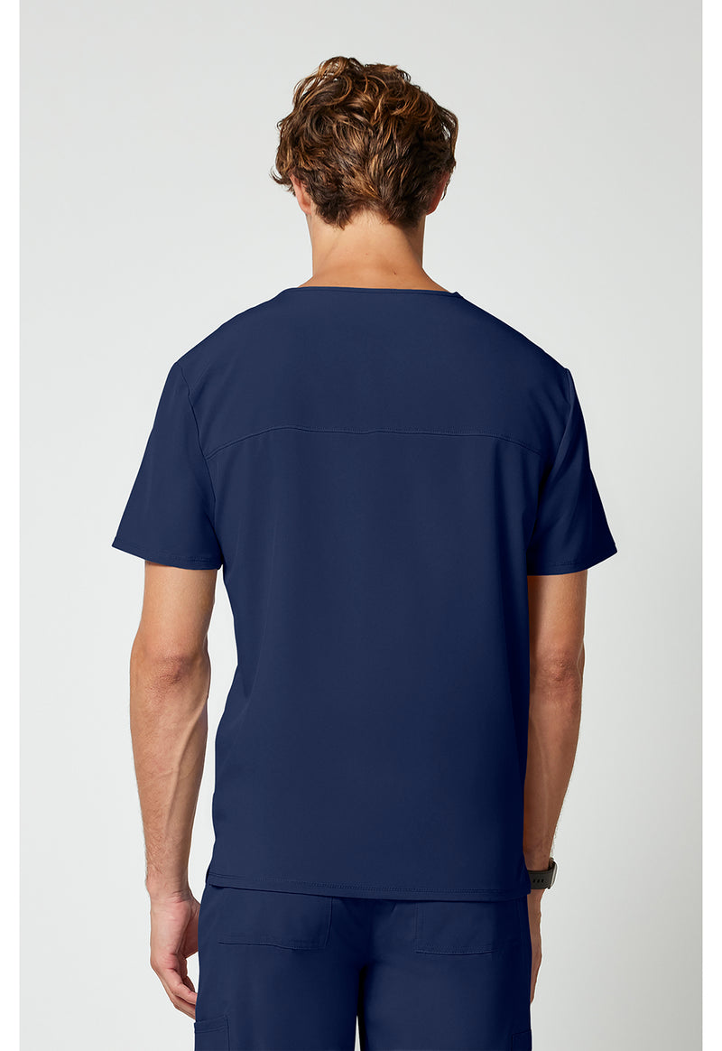 Navy - Cherokee Allura Men Scrub Top - Back View