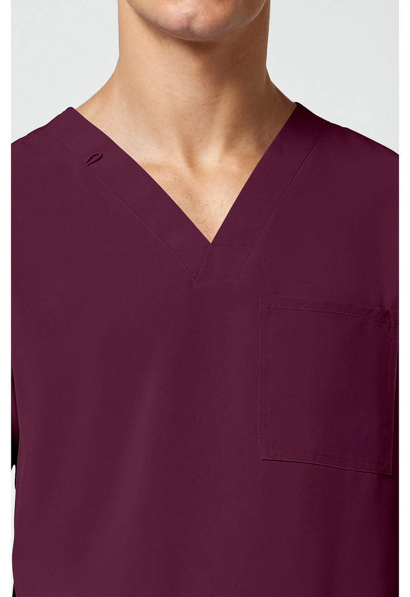 Wine - Men's V-Neck Scrub Top (View 2)