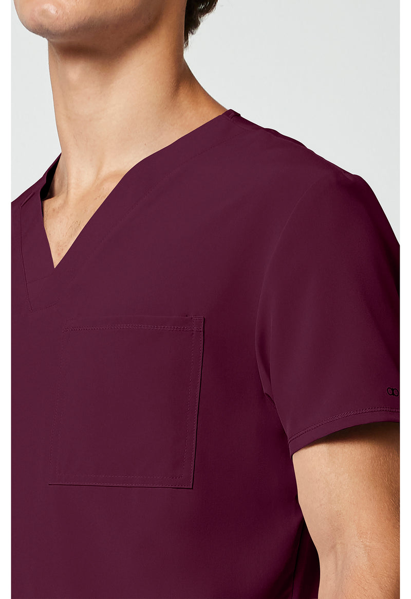 Wine - Men's V-Neck Scrub Top (View 3)