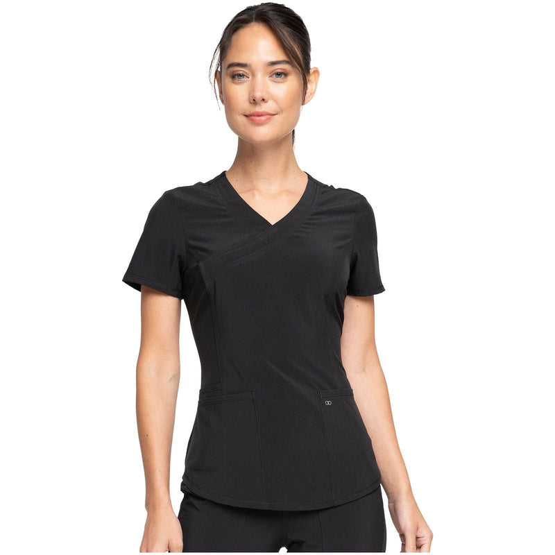 black - Mock Wrap Top