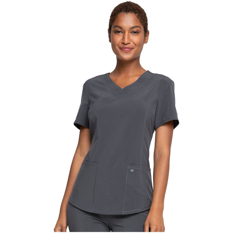 pewter - Mock Wrap Top