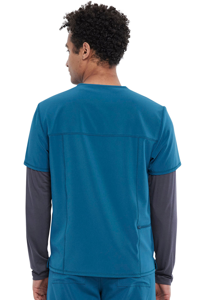 Caribbean Blue - Men's Tuckable V-Neck Top (Back)