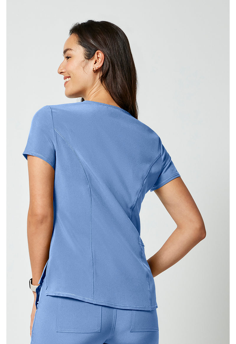 Ciel Blue - Cherokee Allura Women Scrub Top - Back View