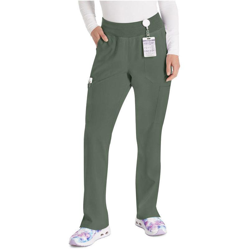 olive - Natural Rise Tapered Leg Pull-On Pant